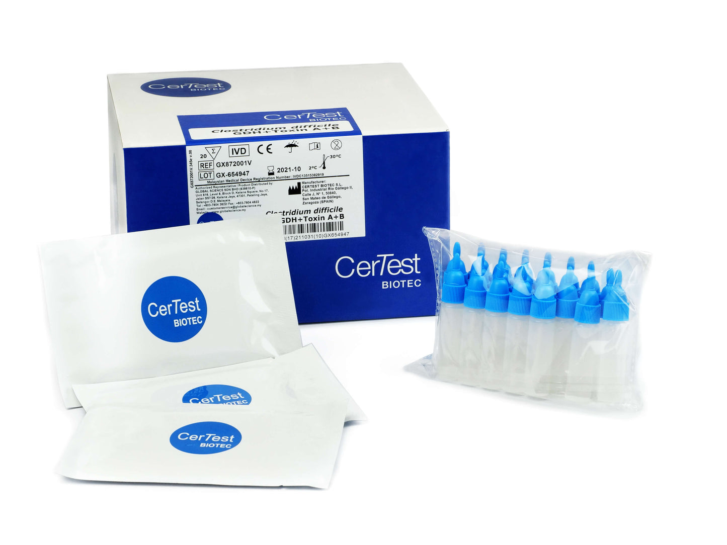 Certest C. Difficile Gdh+ Toxin A + B Triple Card (20t With Stool Vials)