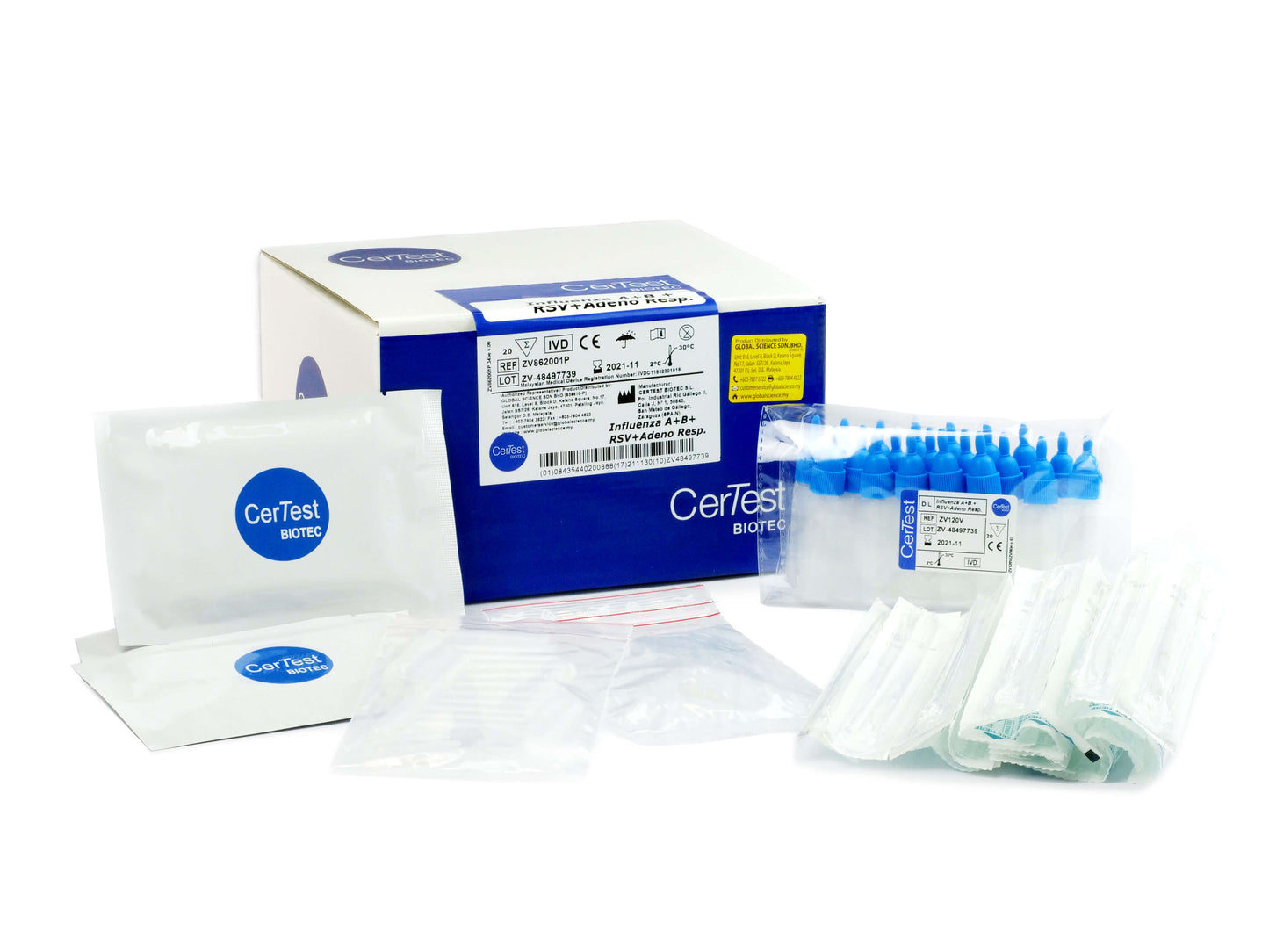 Certest Influenza A + B + Rsv + Adeno Quad Card